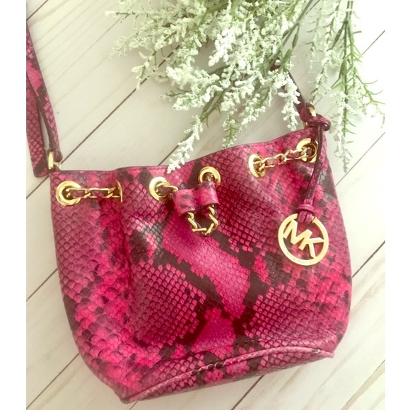 michael kors pink snakeskin purse
